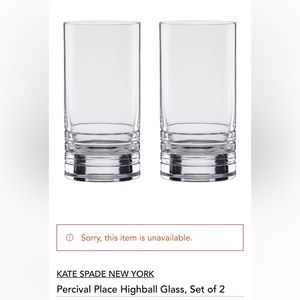 NIB Kate Spade Pervonal High Ball set of 2